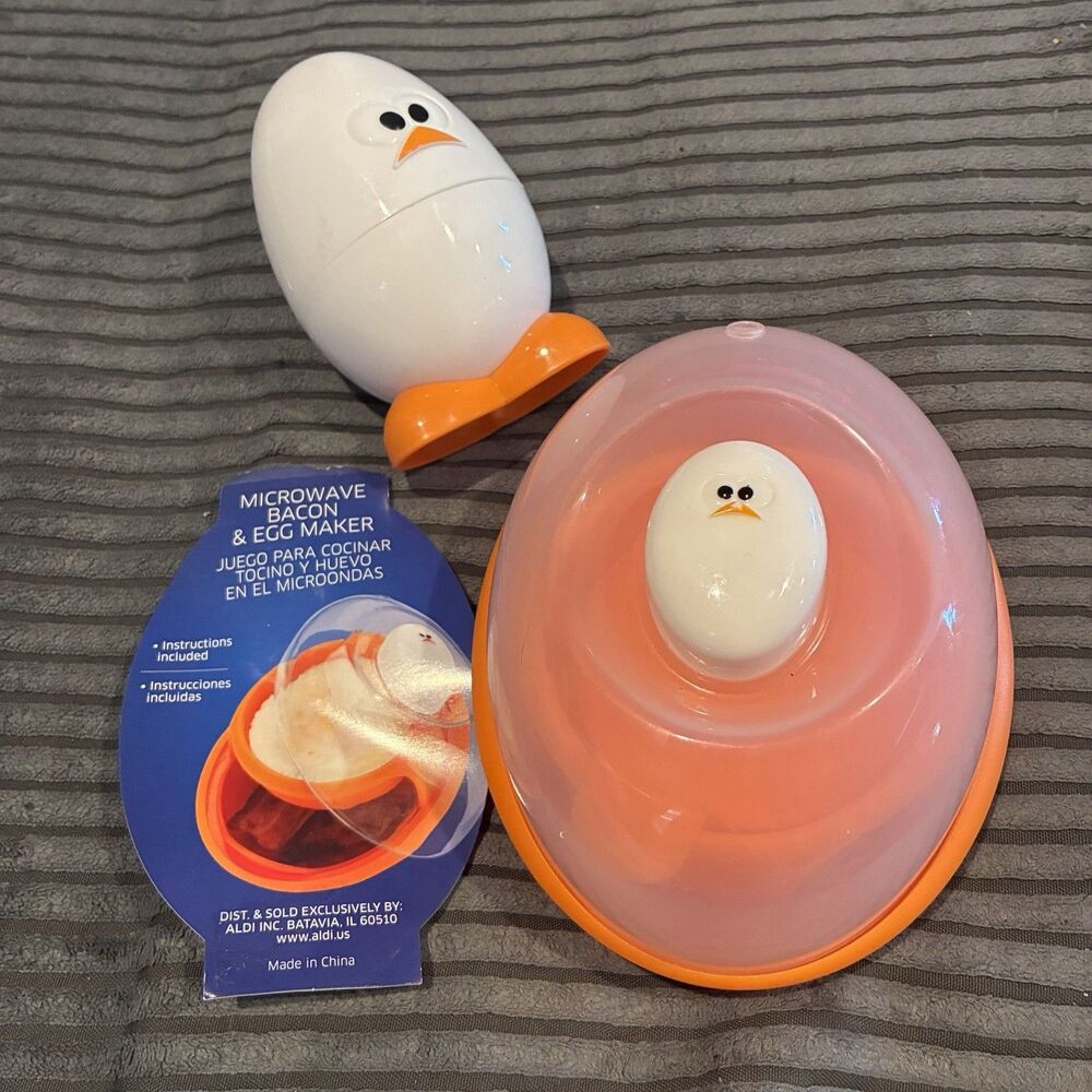 Joie Boiley Microwavable Egg Boiler & Bacon and Egg Maker White & Orange OPEN